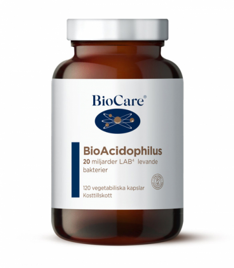 Burk med BioCare BioAcidophilus 60 kapslar