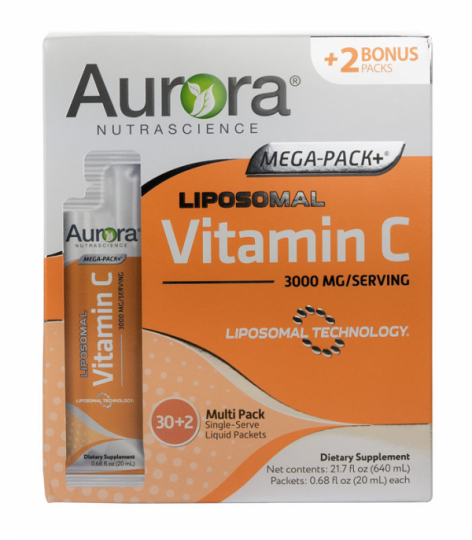 Aurora Mega Liposomal C dospåsar 32 st i gruppen Kosttillskott / Vitaminer / C-vitamin hos Bättre Hälsa AB (1227)