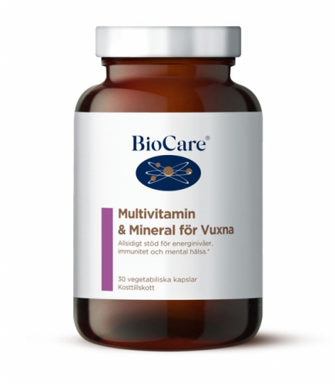 BioCare Adult Multivitamins & Minerals 30 kapslar i gruppen Kosttillskott / Vitaminer / Multivitaminer hos Bättre Hälsa AB (1467)