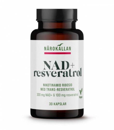 Burk med N�rok�llan NAD+ Resveratrol 30 kapslar